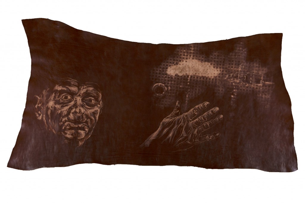 bruciature, pelle, carta vetrata, nero, fuoco daniele cabri, vitello,